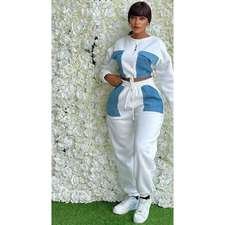 2 Piece Color block Jogger Drawstring Set - Image 5