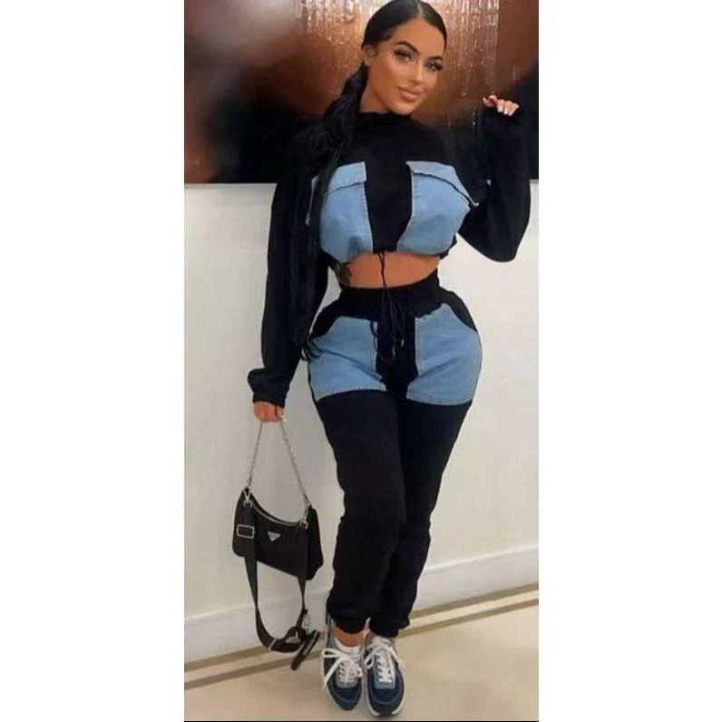 2 Piece Color block Jogger Drawstring Set - Image 6