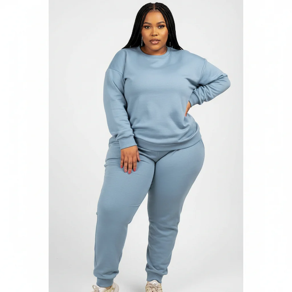 2 Piece Outfits Long Sleeve Knit Elegant Top & Wide Leg Pants
