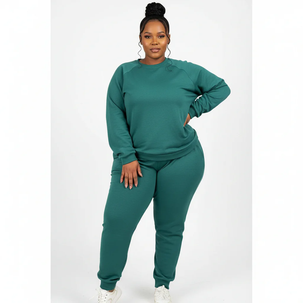 2 Piece Outfits Long Sleeve Knit Elegant Top & Wide Leg Pants - Image 2