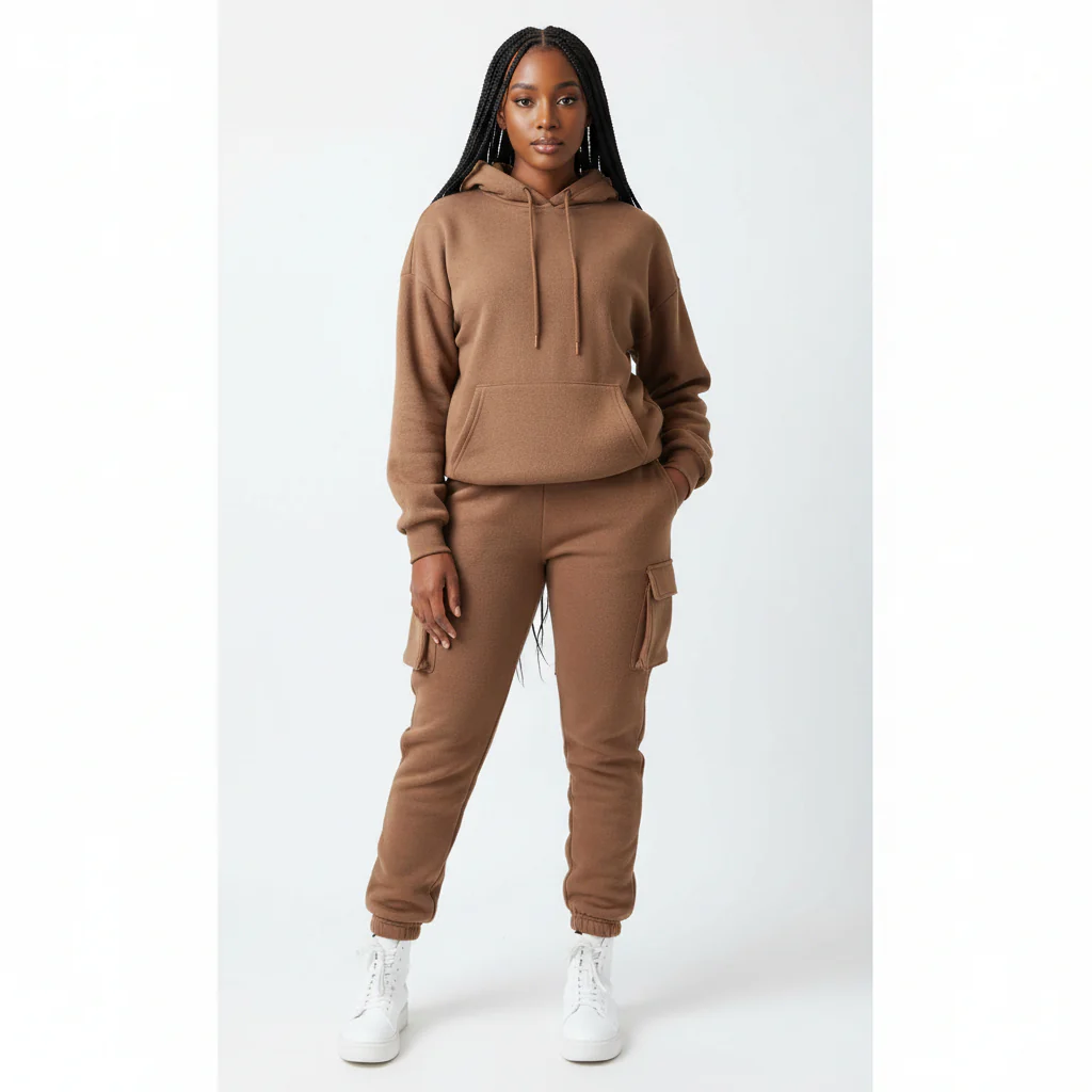 2 Piece Set Tracksuit Pocket Hoodies Sweatpants Suit. - Image 2