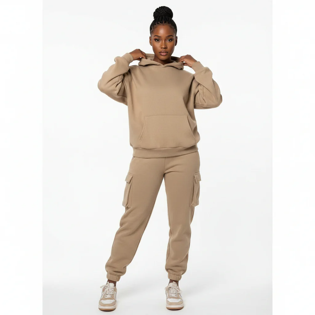 2 Piece Set Tracksuit Pocket Hoodies Sweatpants Suit. - Image 5