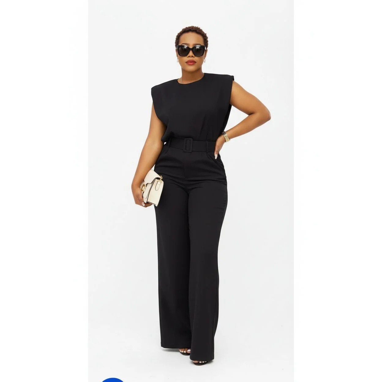 Sleeveless Round Neck Top & Trousers set. - Image 2