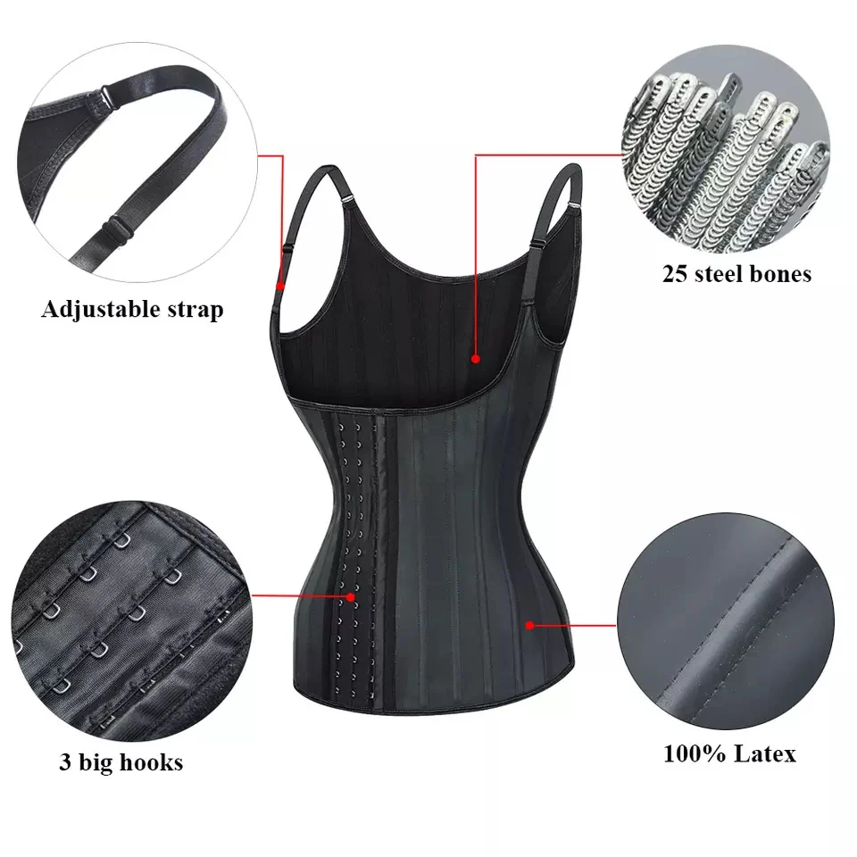 25 Steel Bone Latex Vest Waist Trainer - Image 3