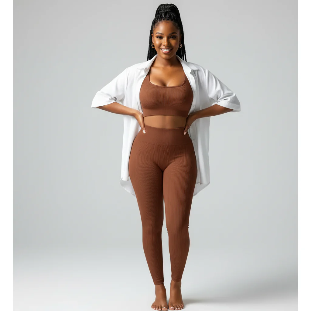 2pcs Outfits Seamless High Stretch Yoga Set