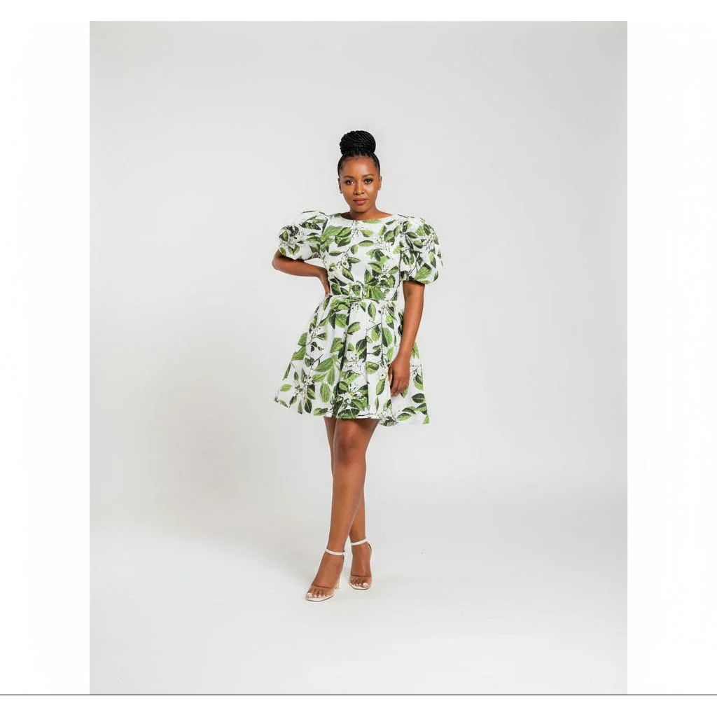 3 Quarter Sleeve Midi Ankara Dress - Image 2