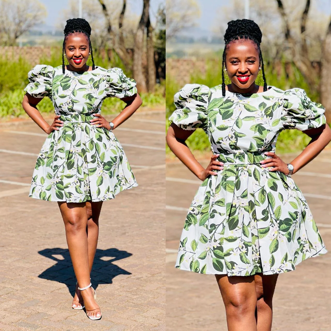 3 Quarter Sleeve Midi Ankara Dress - Image 3