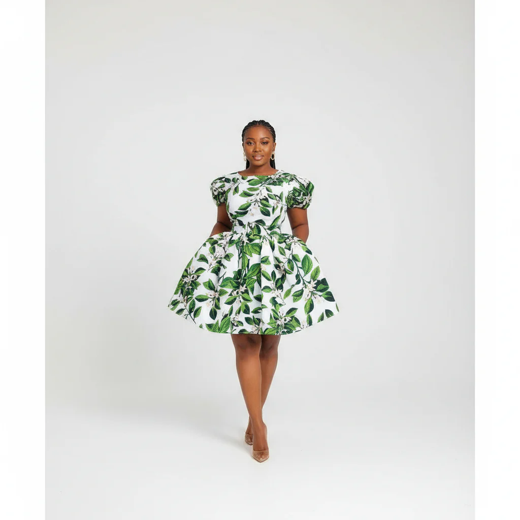 3 Quarter Sleeve Midi Ankara Dress - Image 5