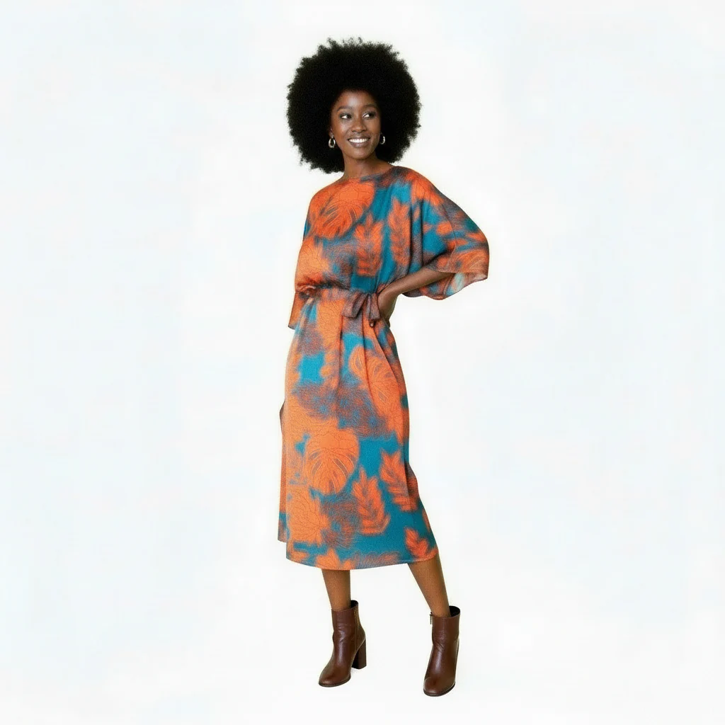 Round Neck High waisted Dress - Image 2