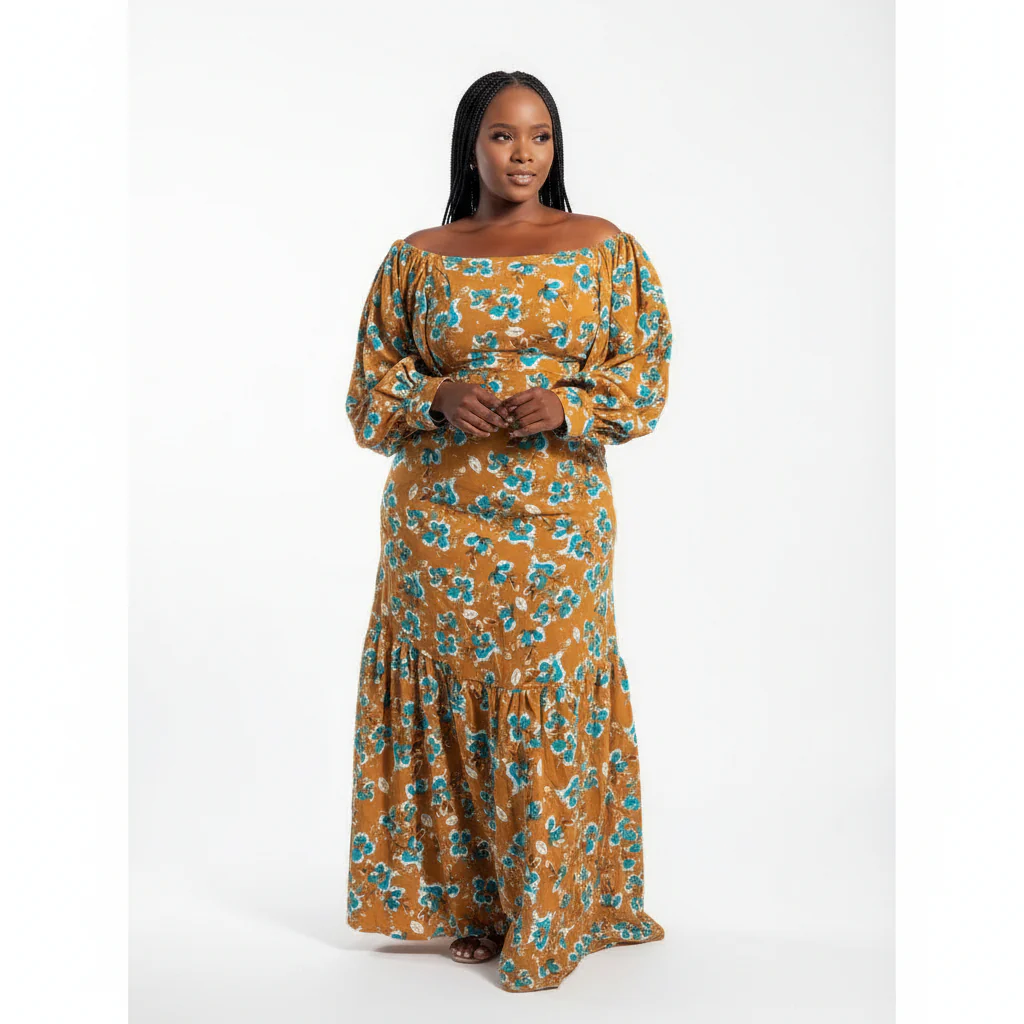 Off Shoulder Floral Maxi Dress