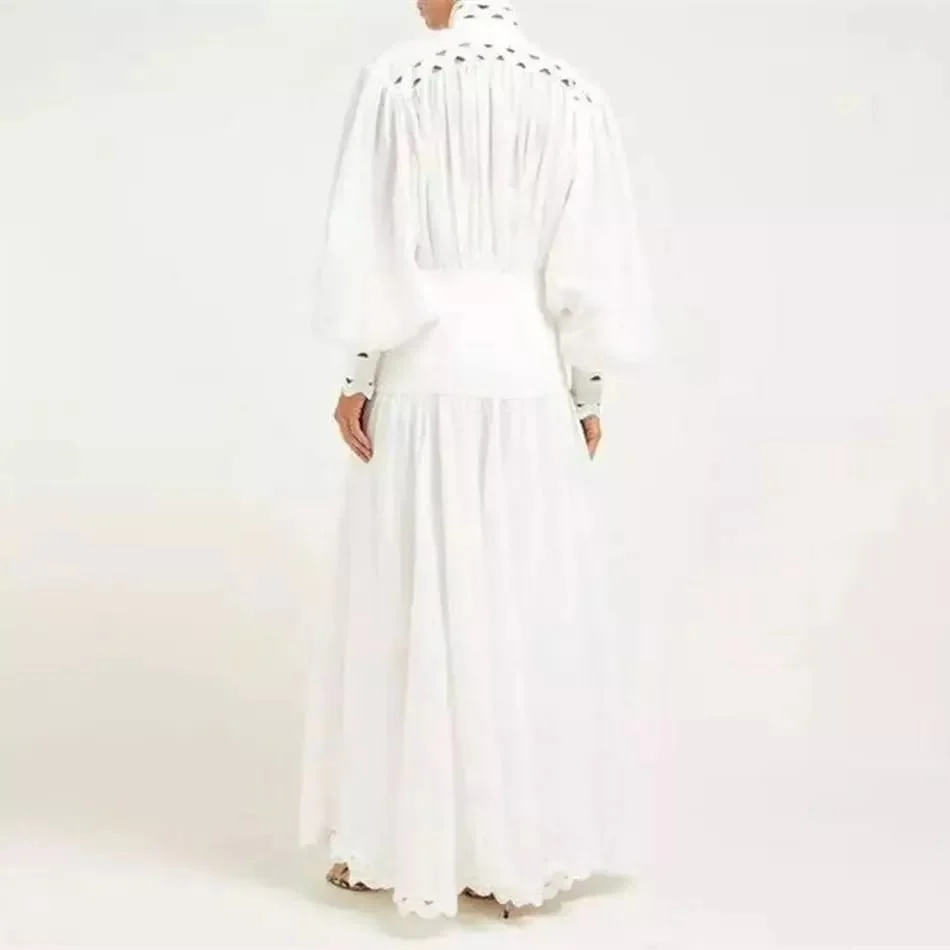 Retro Lantern Long Sleeve Dress - Image 6