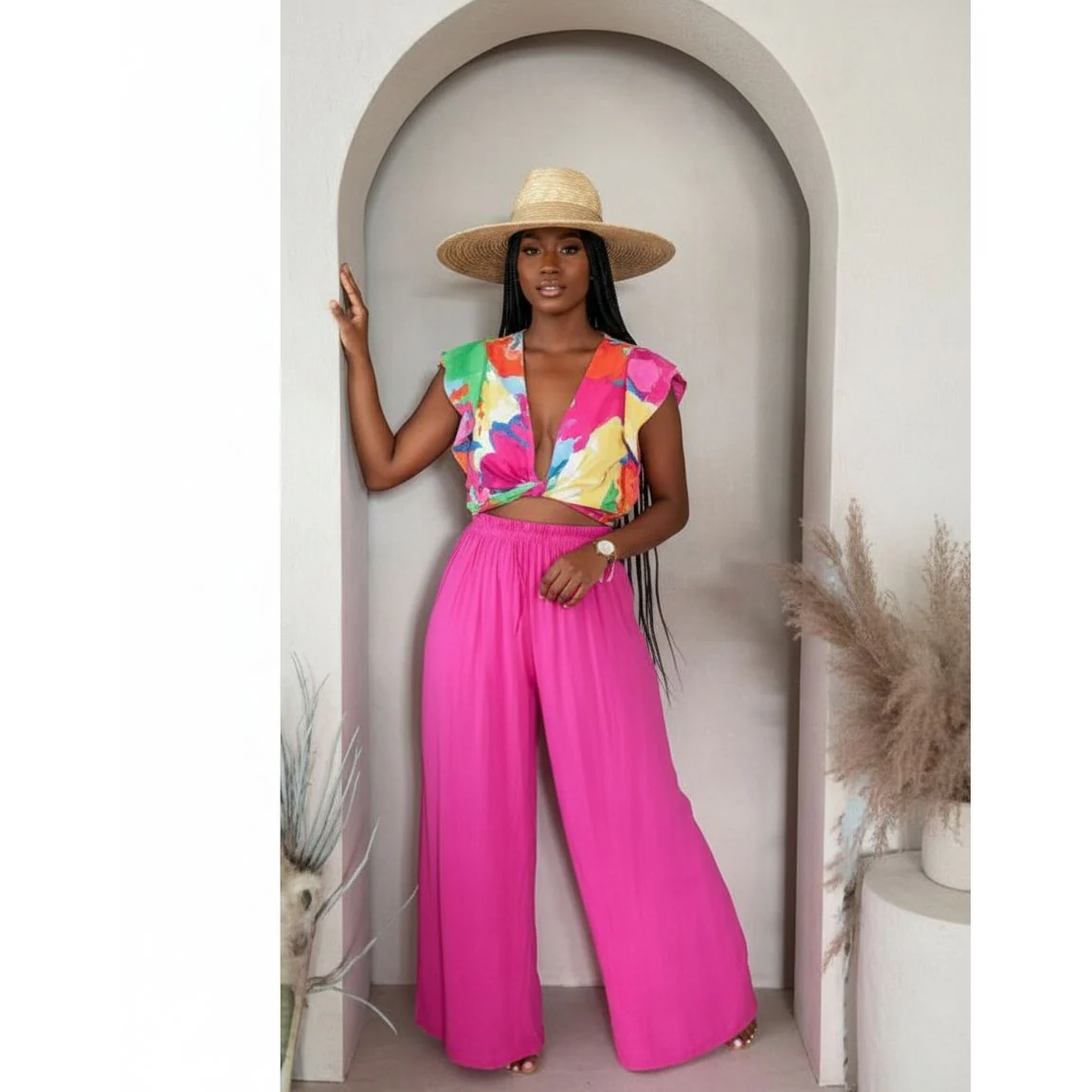 Loose Pleated High Waisted Pant - Image 6