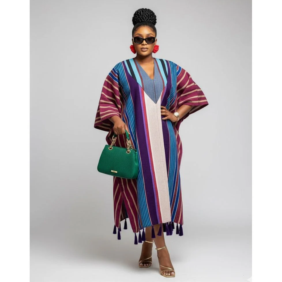 African aso oke boubou gown