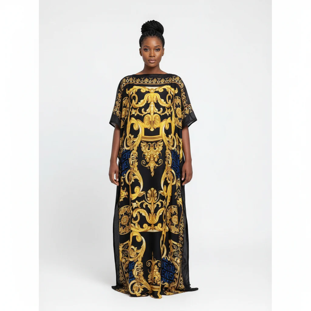 African Chiffon Loose Long Dashiki Traditional. - Image 2