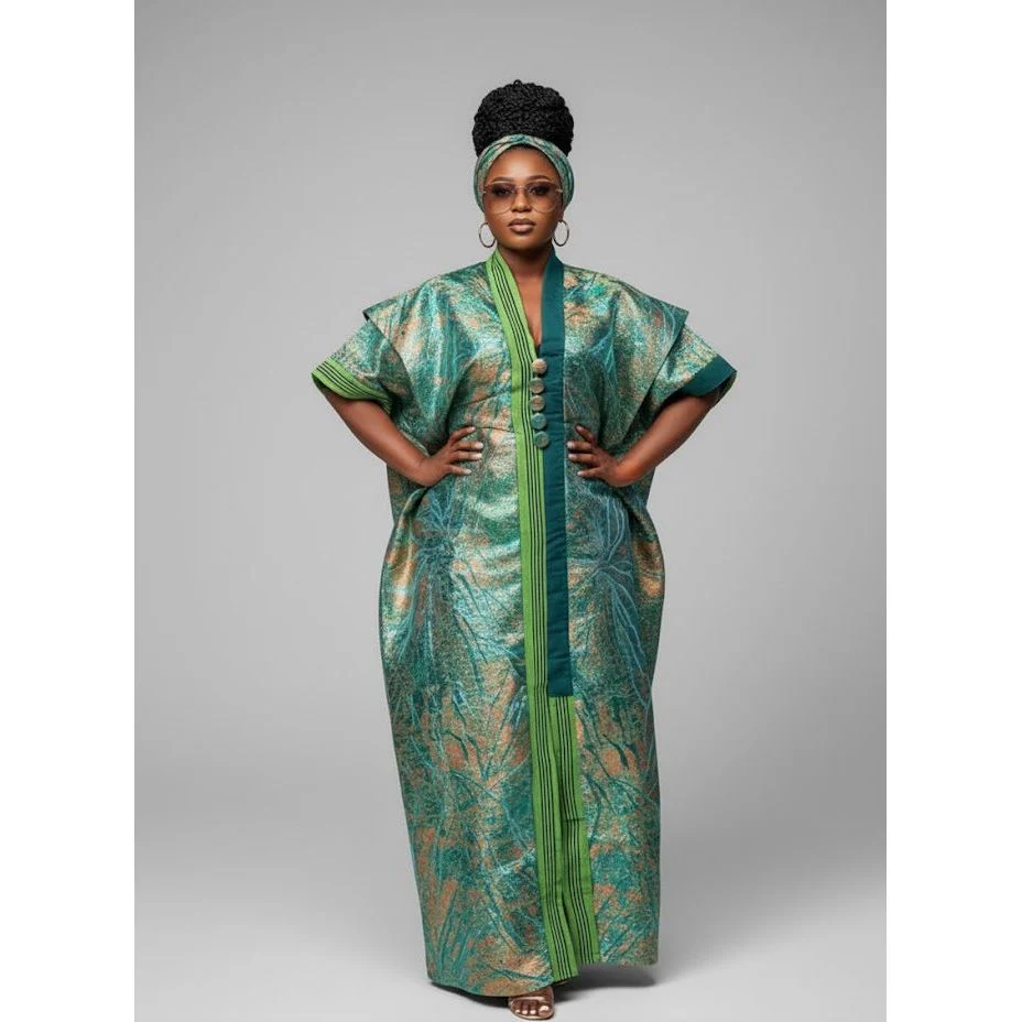 Plus Size African Dashiki Wide Cultural Maxi Dress - Image 2