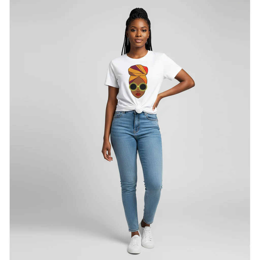 African Diva Queen Graphic Print T-Shirt.