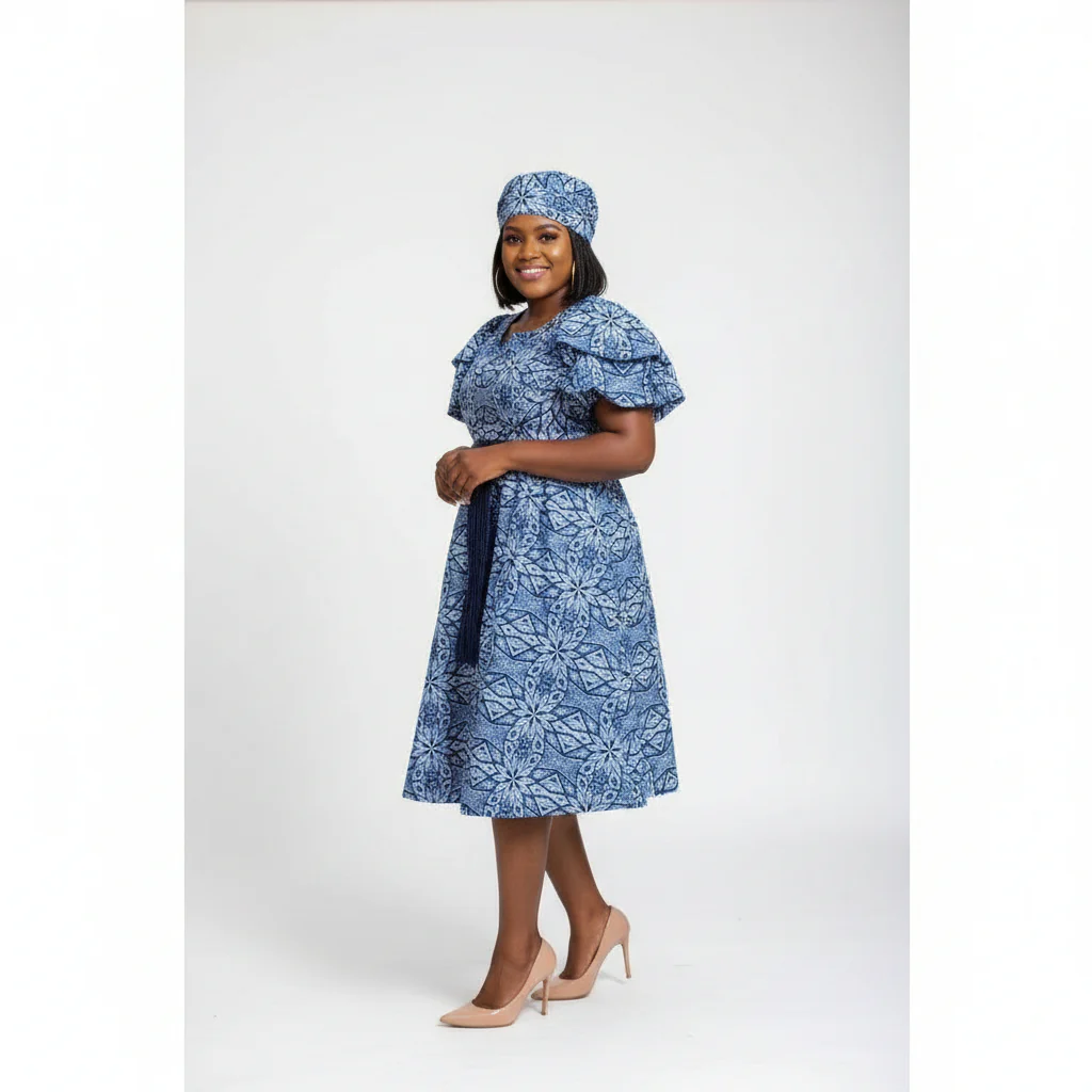 African Flared Sleeves Dress - Image 2