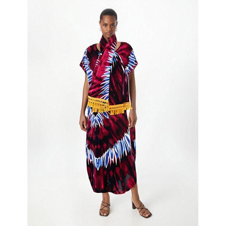 Short Sleeve Abaya Dashiki Floral Caftan Dress - Image 2