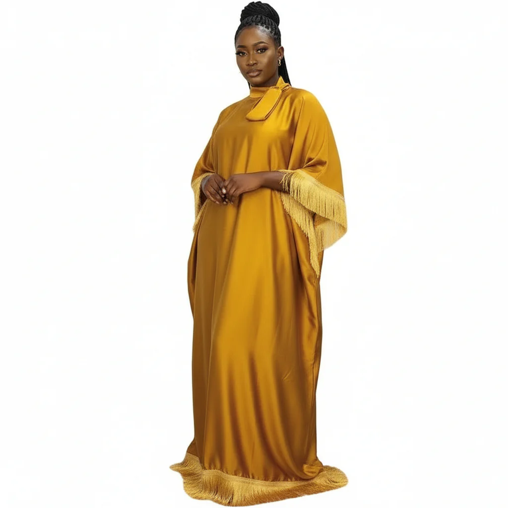 Dashiki Robe Abaya Patchwork Maxi Dress - Image 3