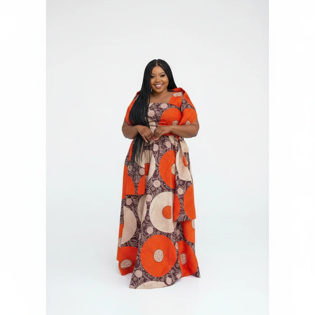African Print Traditional Fashion Maxi Dress - Image 4
