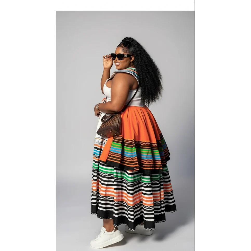 African Traditional Gown Pleated Platted Dress - Image 2