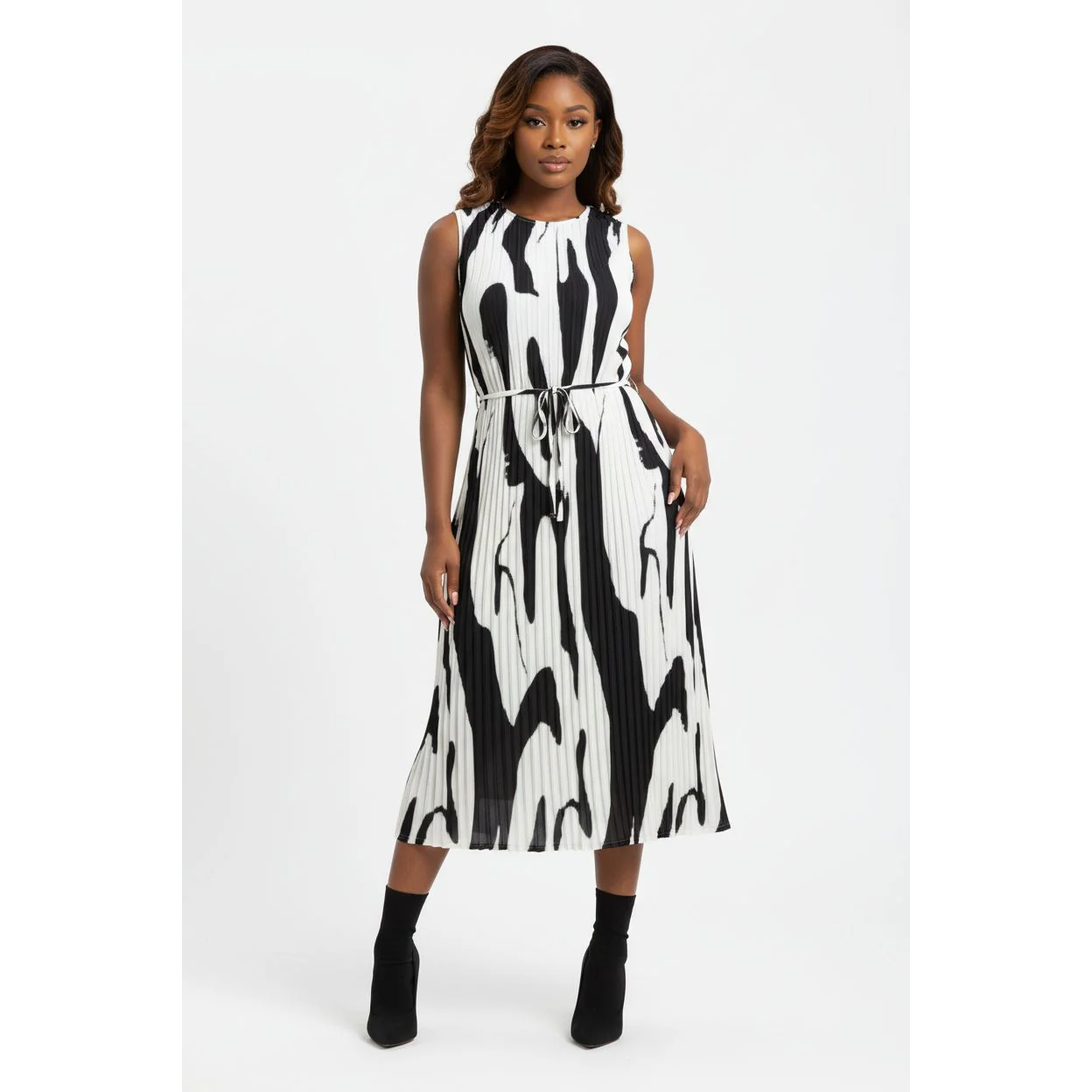 Allover Printed Sexy Midi Dress