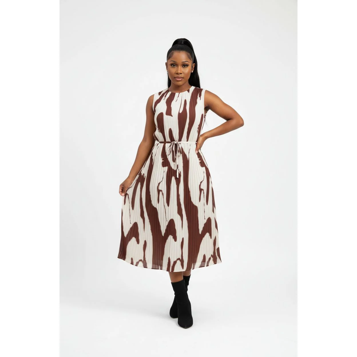 Allover Printed Sexy Midi Dress - Image 2