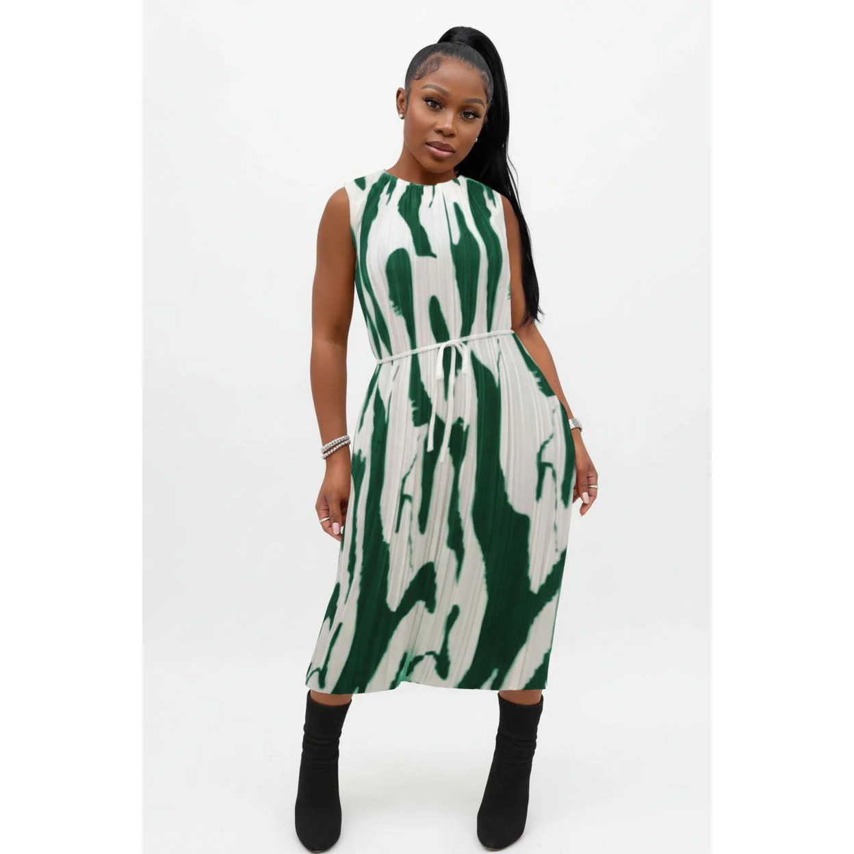 Allover Printed Sexy Midi Dress - Image 3