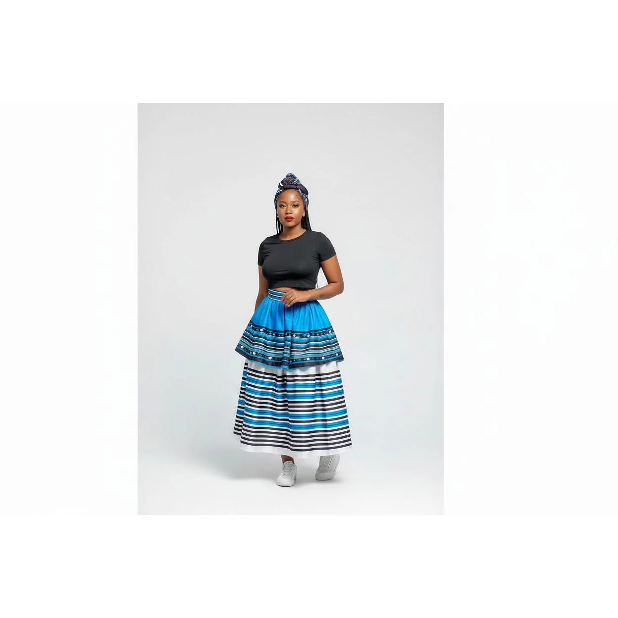 Ankara Pleated African 2 Piece Skirt.