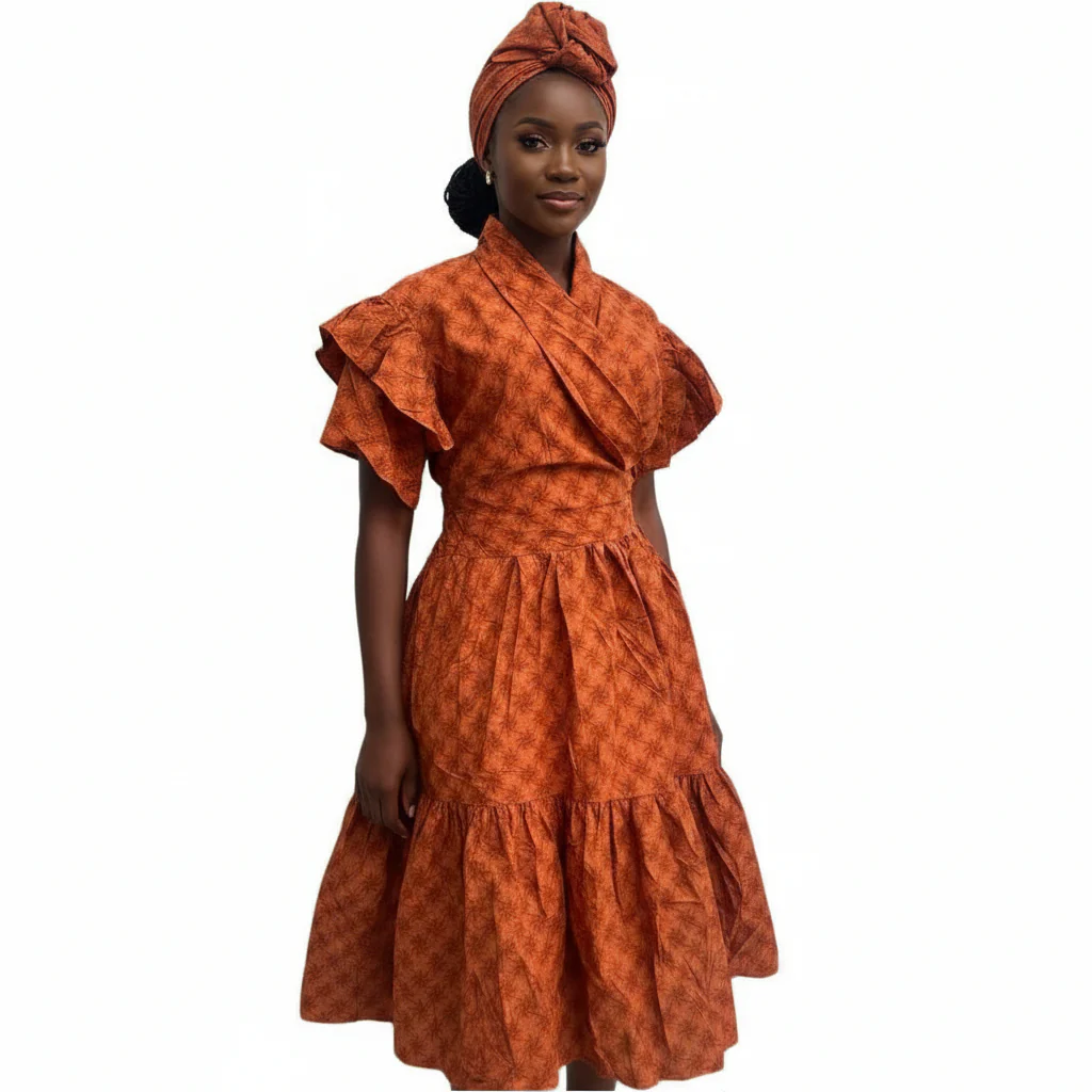 Ankara Pleated Traditional Maxi Dress. - Image 2