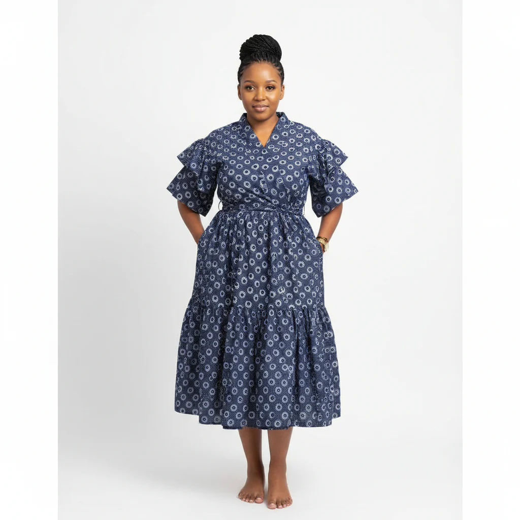 Ankara Pleated Traditional Maxi Dress. - Image 4