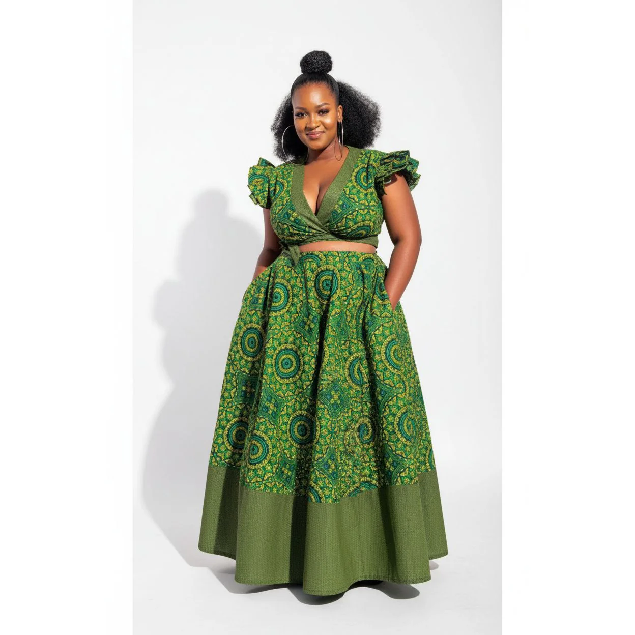 Ankara Sleeveless Top and Skirt Set