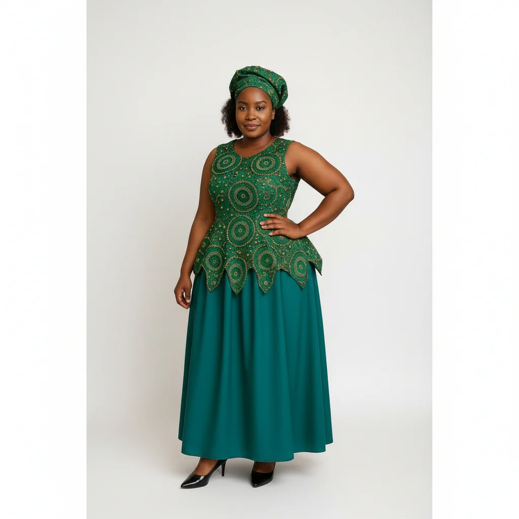 Ankara Sleeveless Tswana Traditional Dress - Image 2
