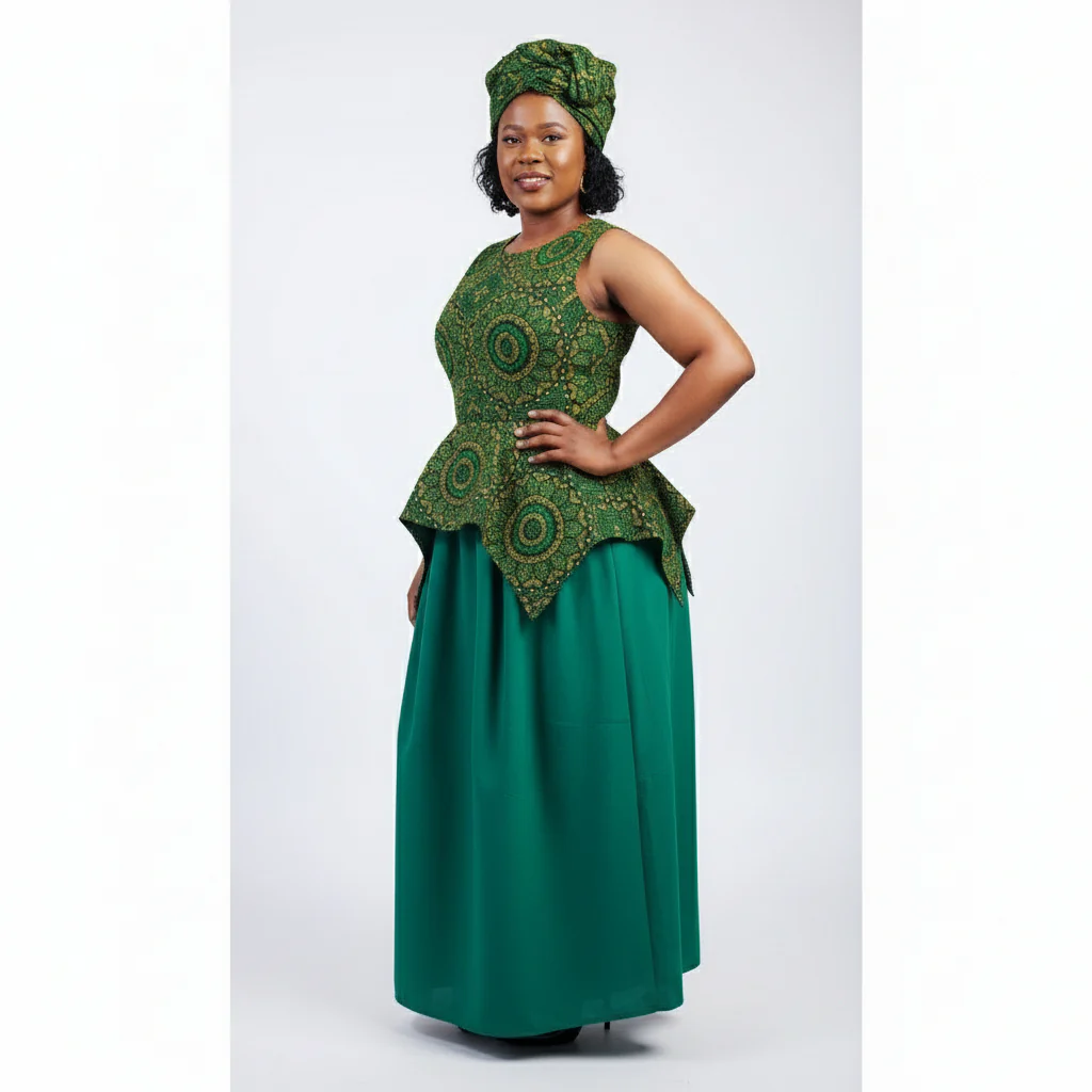 Ankara Sleeveless Tswana Traditional Dress - Image 5