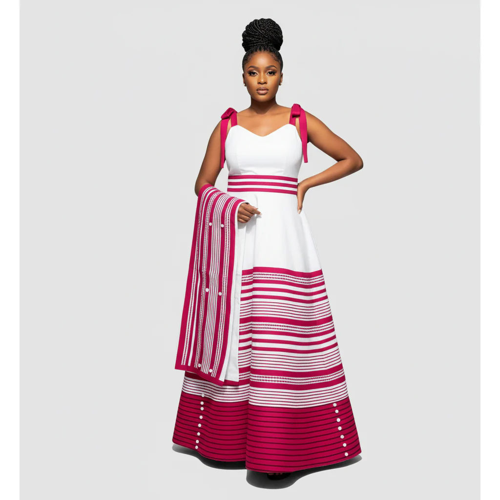 Ankara Traditional Printed Boobtube Strap Maxi Dress. - Image 2