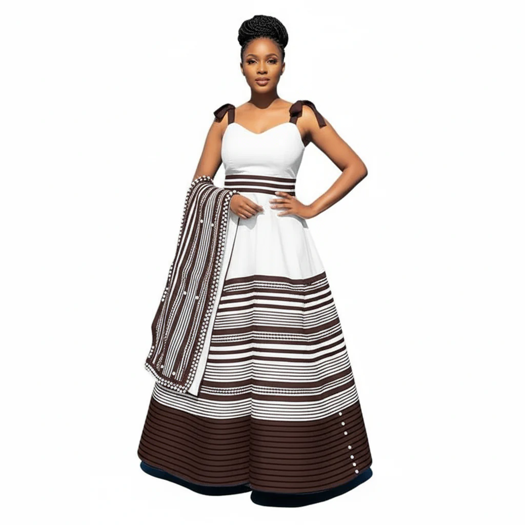 Ankara Traditional Printed Boobtube Strap Maxi Dress. - Image 3