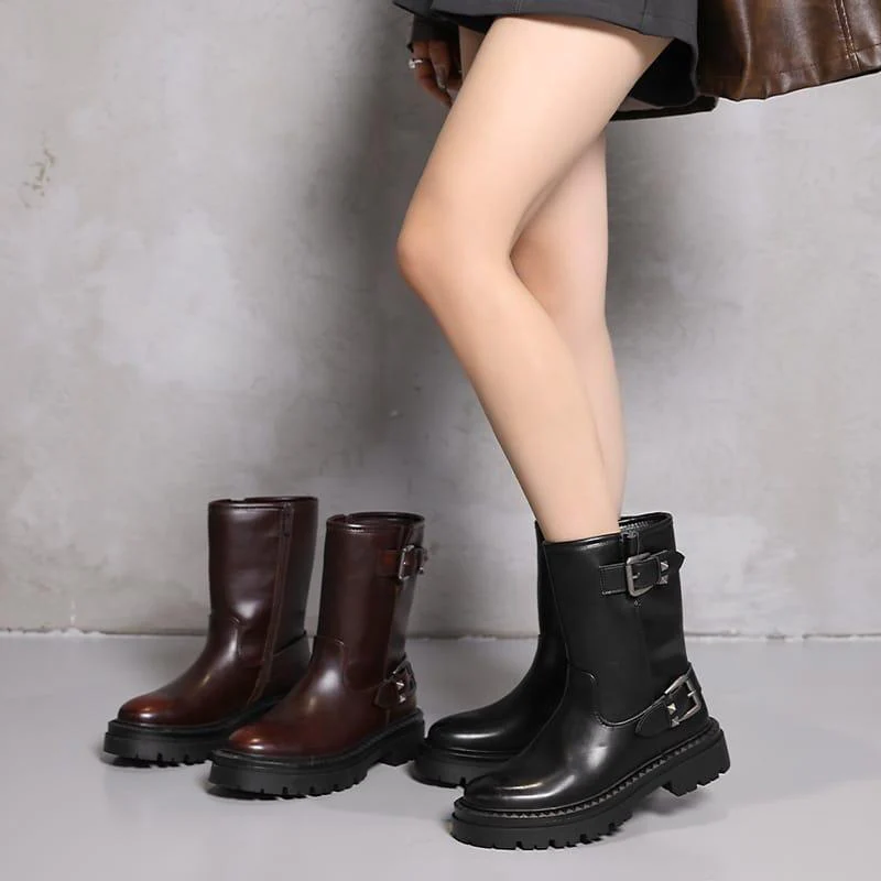 Ankle Boots Fashion Elegant Side Zippers Shoes - Image 4