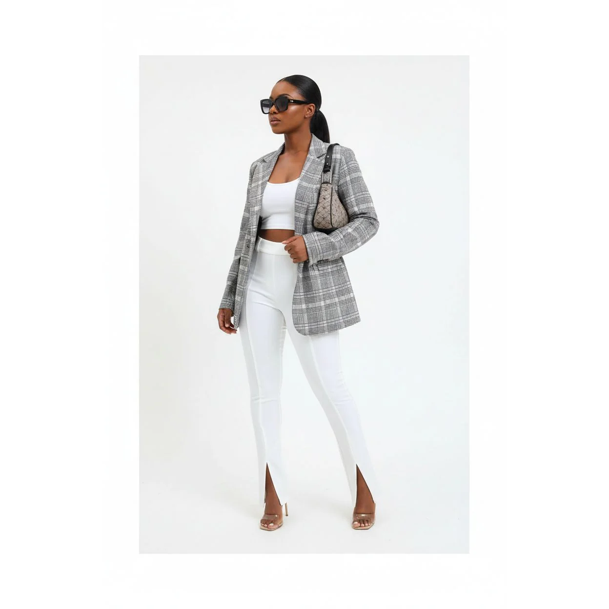 Ankle Slit High Waisted Pant