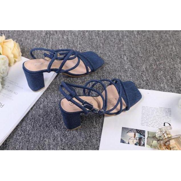 Ankle Strap Adjustable Buckle Chunky Heels Sandals. - Image 4