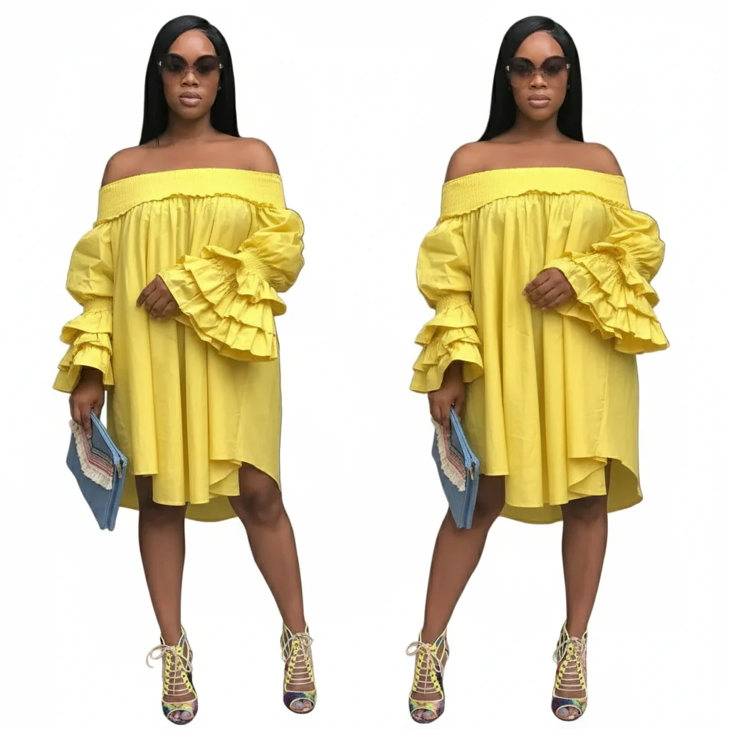 Long Sleeve Asymmetric Hem Dress - Image 2