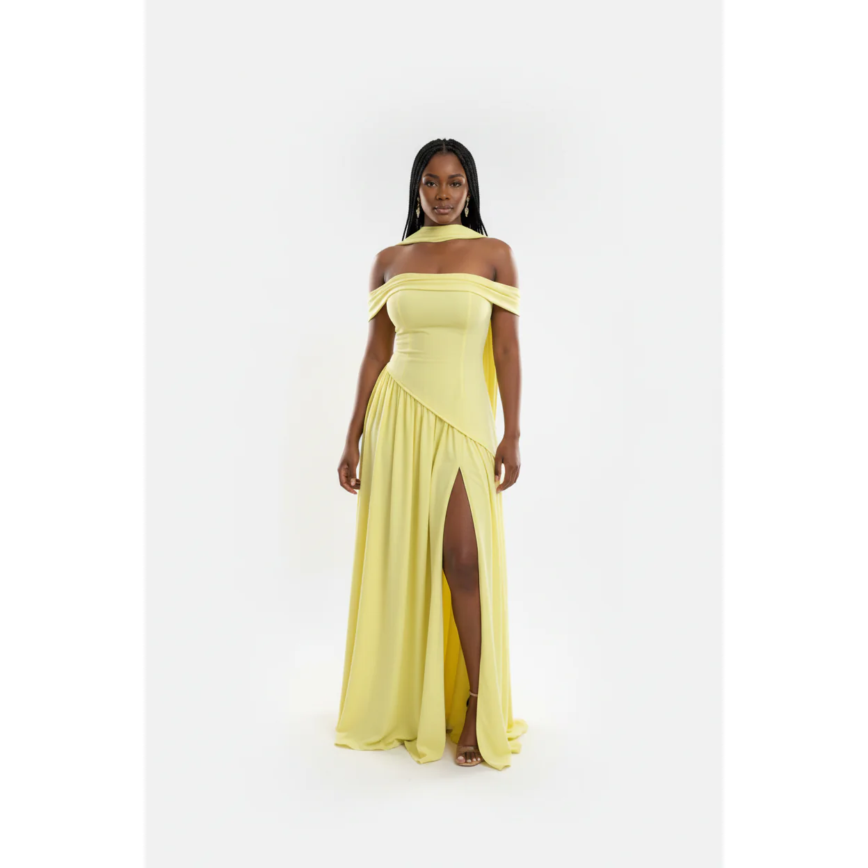 Asymmetrical Hem & Lace-Up High Split Dress