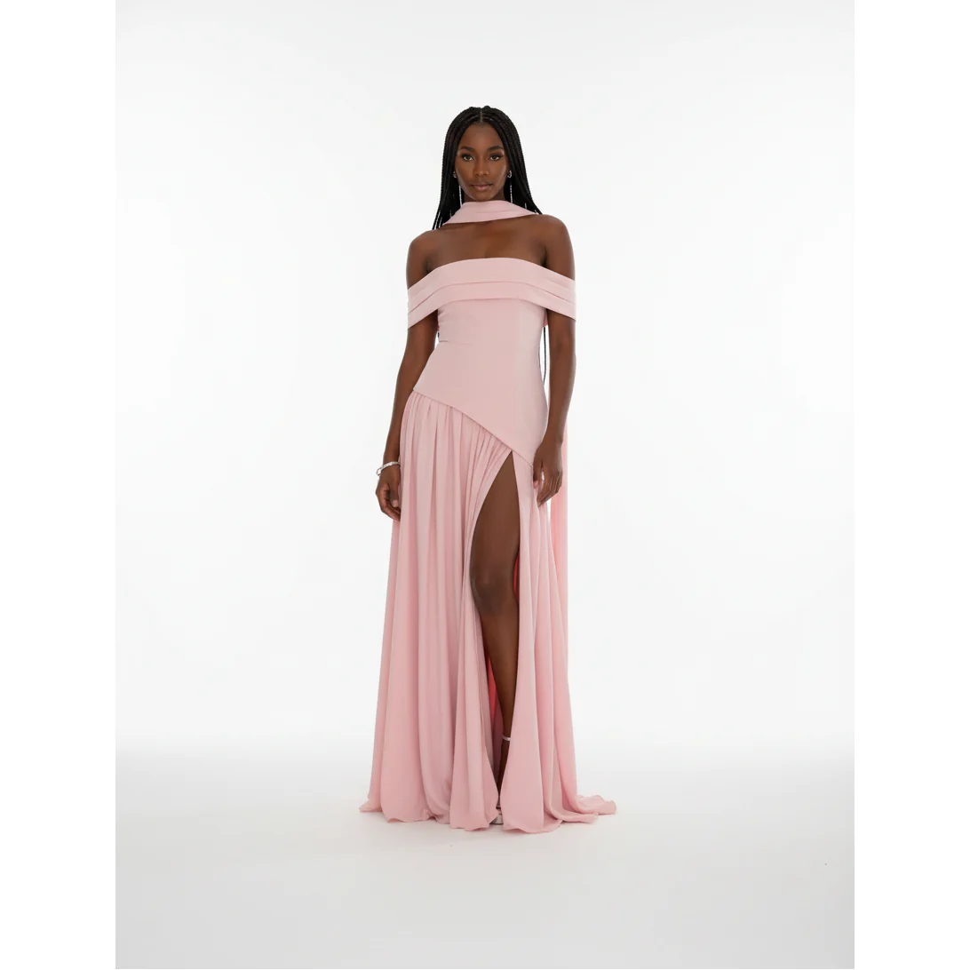 Asymmetrical Hem & Lace-Up High Split Dress - Image 5