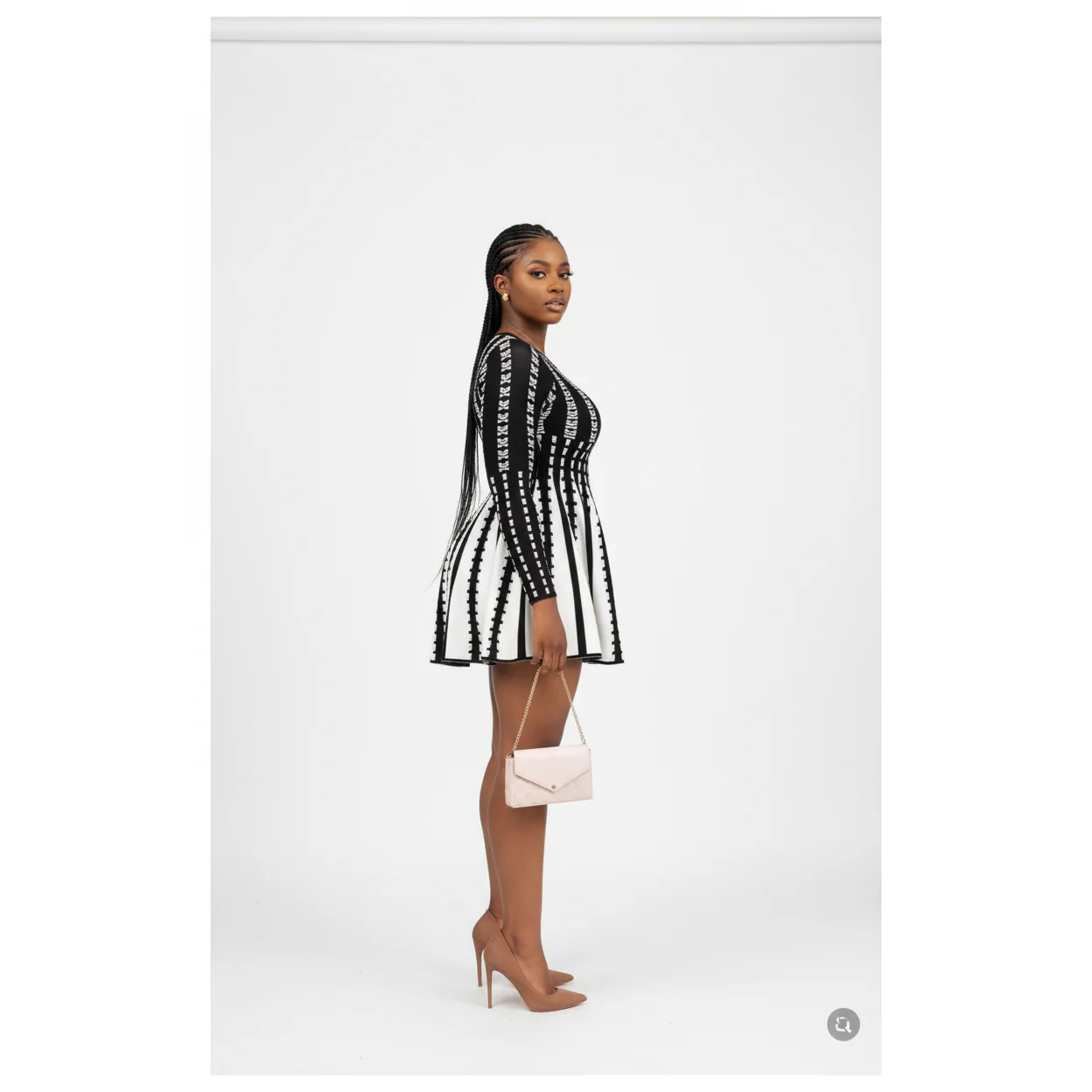 Autumn Winter Mini Knit Sweater Dress - Image 2
