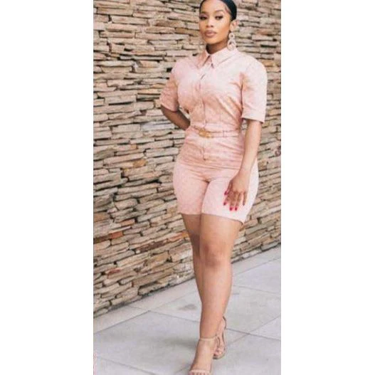 High Waisted Short Sleeve Jumpsuit - Image 6