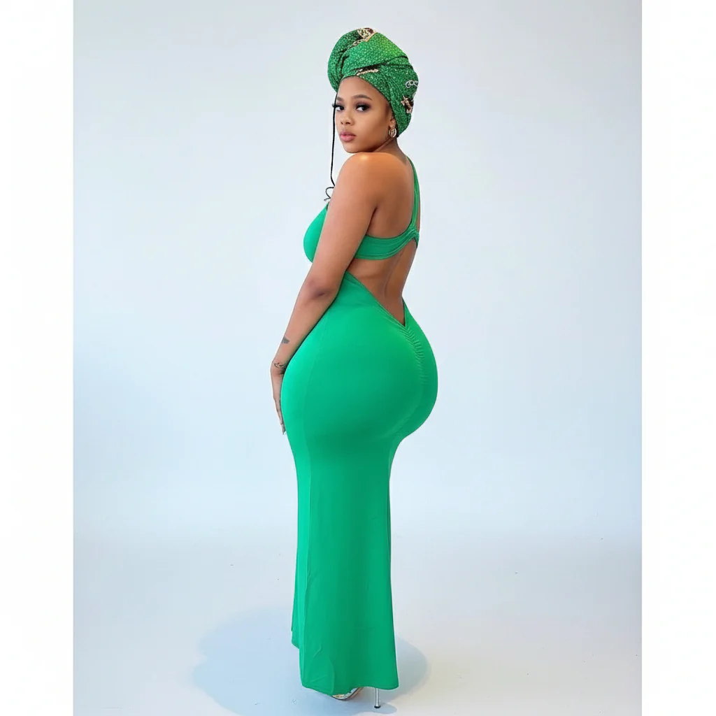 Back Opened Bodycon Prom Dress. - Image 2