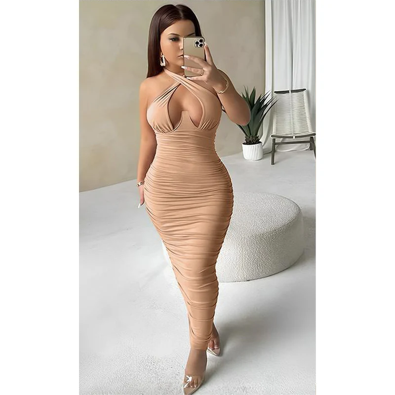 Backless Halter Sleeveless Dress - Image 3
