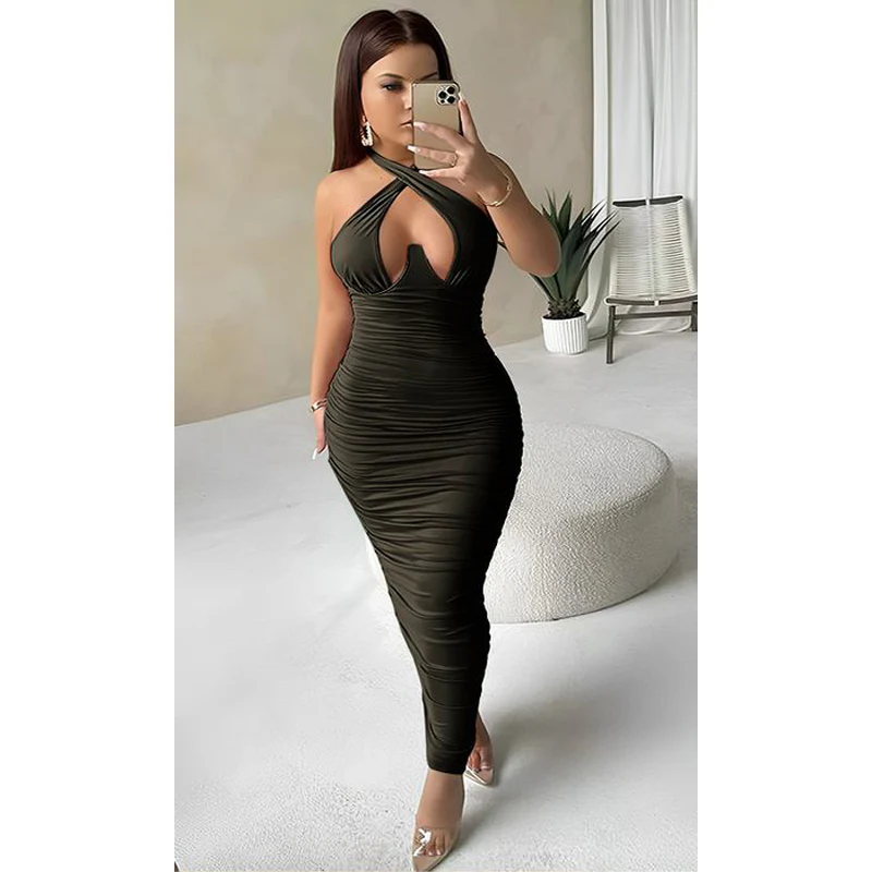 Backless Halter Sleeveless Dress - Image 5
