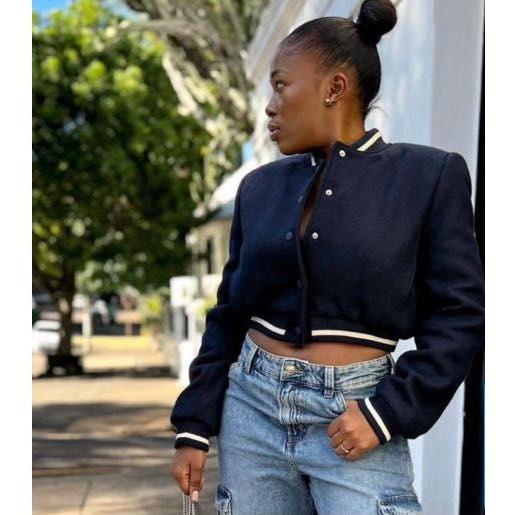 Baseball Stand Collar Short Jacket - Image 3