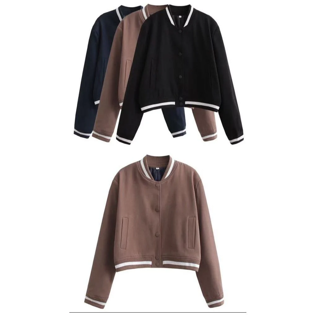 Baseball Stand Collar Short Jacket - Image 4