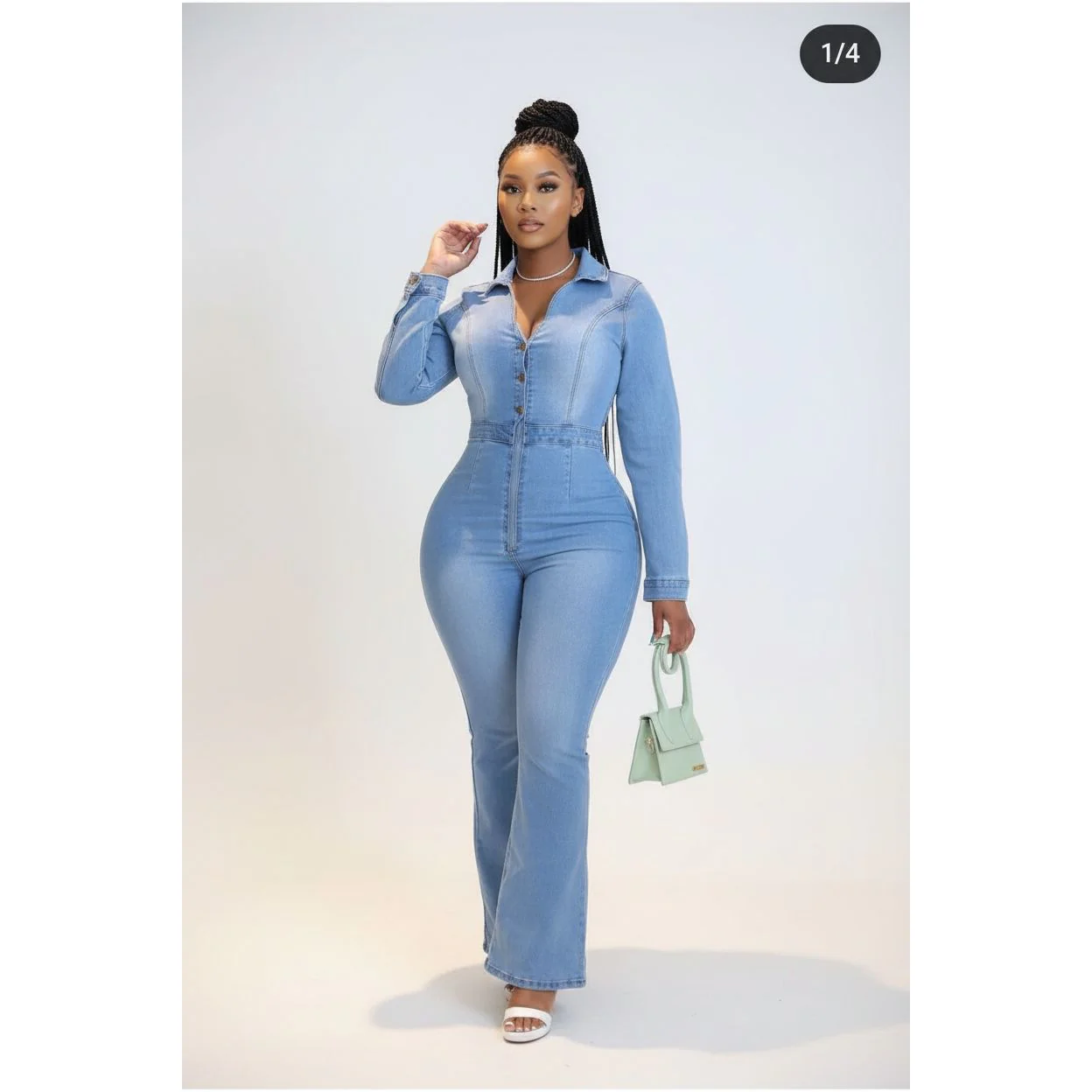 Bell Bottom Zipper Jumpsuit